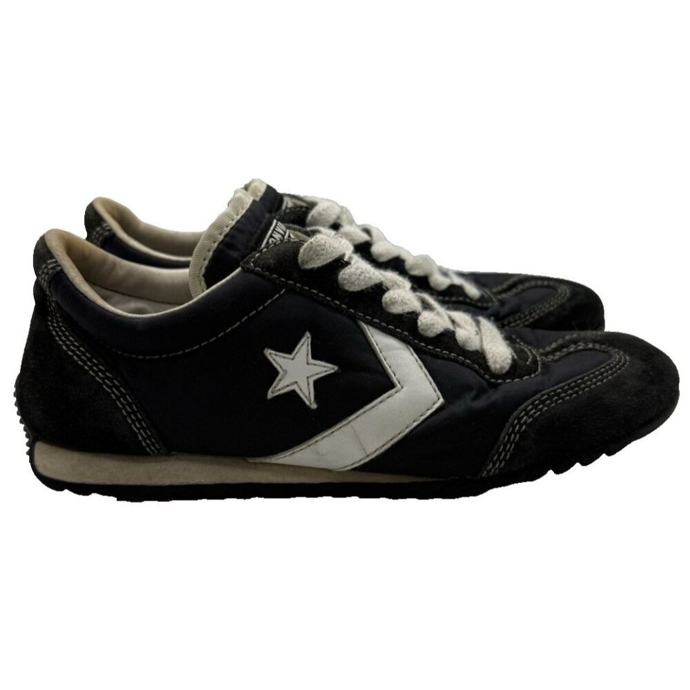 Vtg Converse Nylon Trainer OX Black White Shoes Size 5.5 Women's 4 Men's Rare
